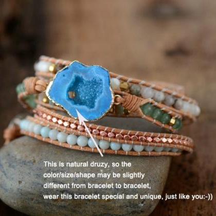 Genuine Druzy Bracelet | Natural Unique Mixed..