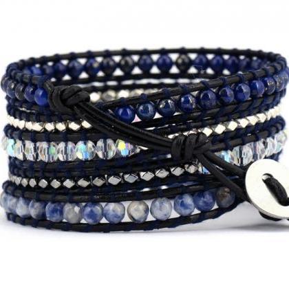 The Midnight Blue Wrap Bracelet | Lapis Sodalite..