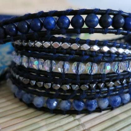 The Midnight Blue Wrap Bracelet | Lapis Sodalite..