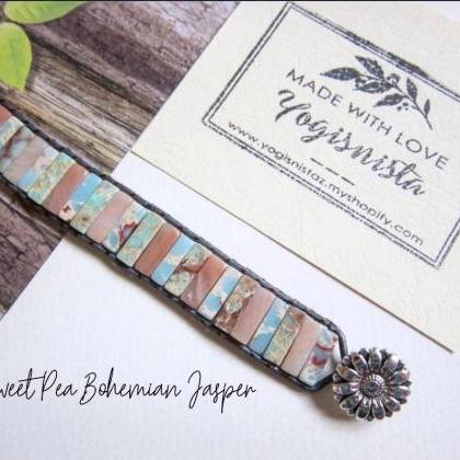 Sweet Pea Bohemian Jasper Cuff Bracelet