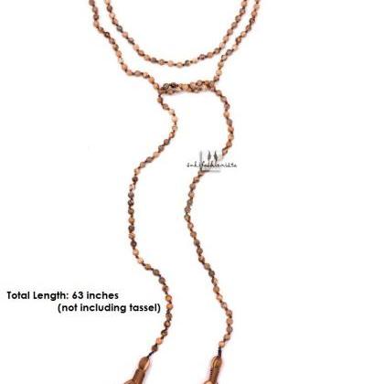 Extra Long Beaded Tassel Necklace -..