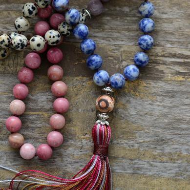 7 Chakra Beaded Tassel Necklace | Yoga Jewelry |..