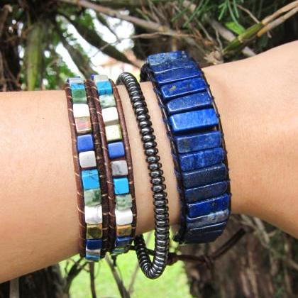 Royal Blue Lapis Lazuli Wrap Bracelet