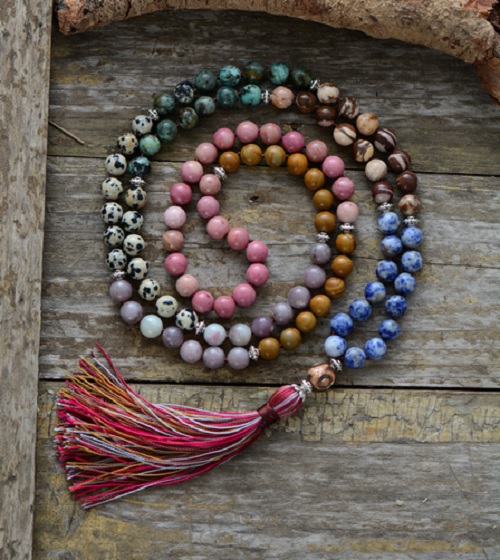 7 Chakra Beaded Tassel Necklace | Yoga Jewelry | Bohemian Tassel Necklace | Boho Accessories